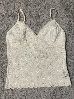 Vintage Y2K Wild Cat White Lace Top